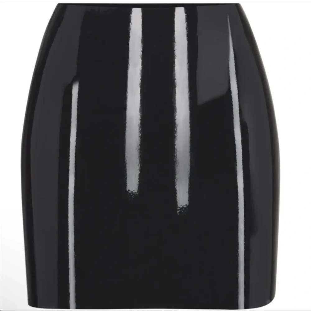 SKIMS Black Shiny Mini Skirt